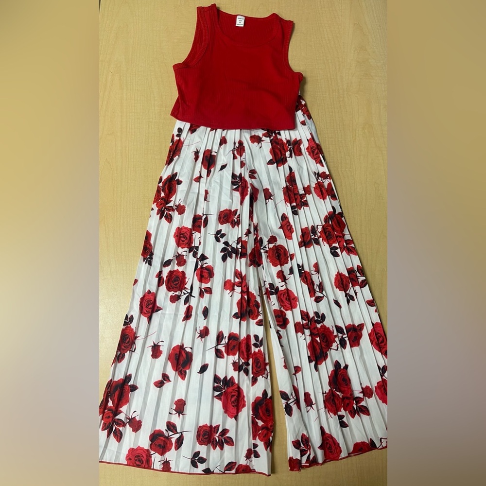 NWT girls rose floral outfit SHEIN size 8Y
